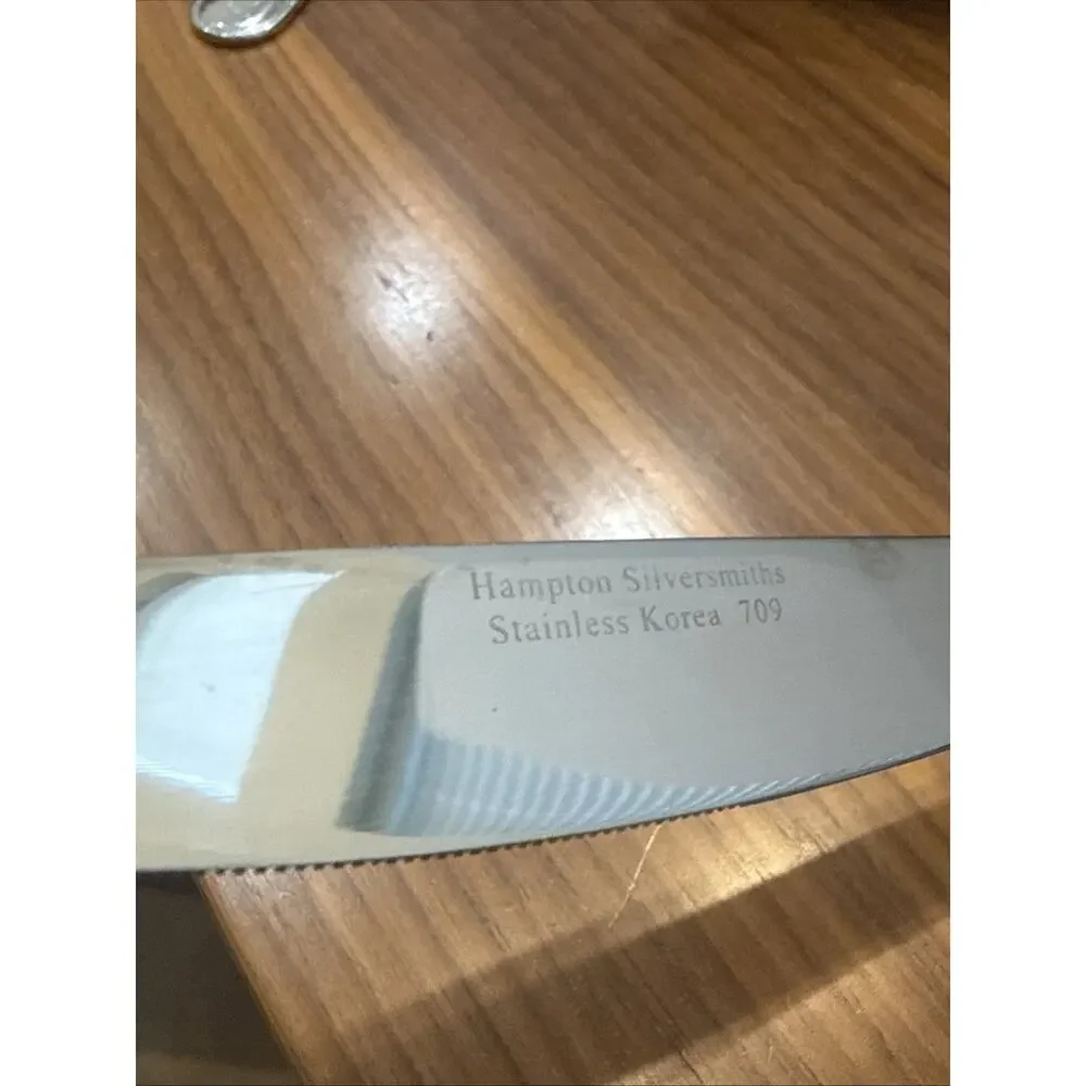 6 Hampton Silversmiths Dinner Butter Knives 18/10 Stainless Steel RACHELLE Frost